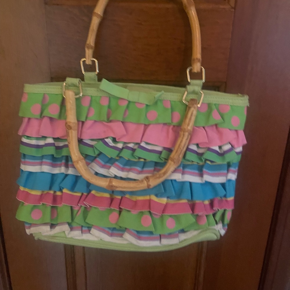 Mary Frances purse with bamboo handles